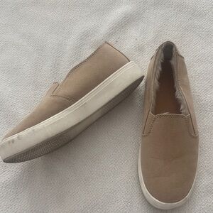LOFT Women's Suede Tan Slip-On Sneakers